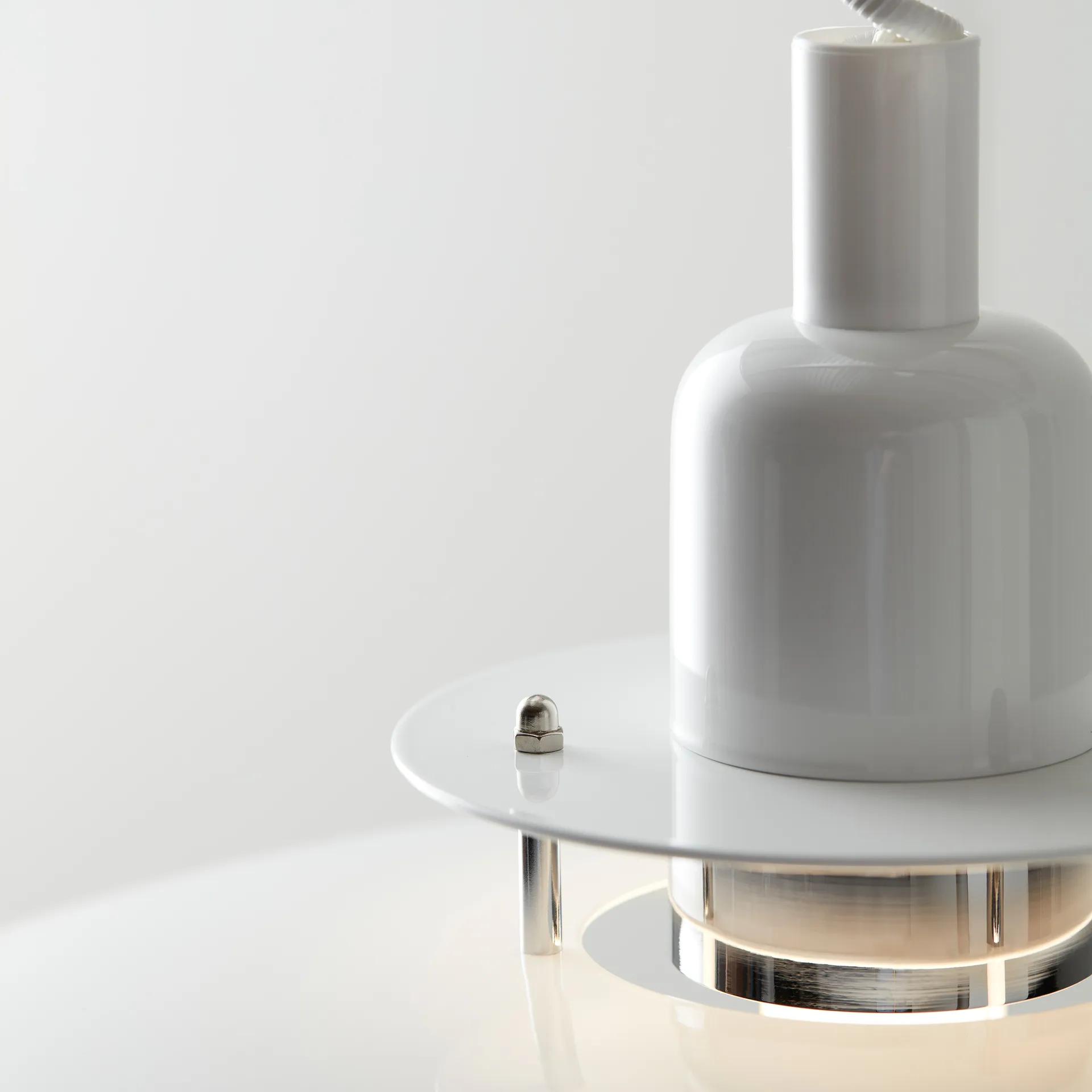 Lámpara colgante Primus II Ø43 cm, blanco-cromo Belid