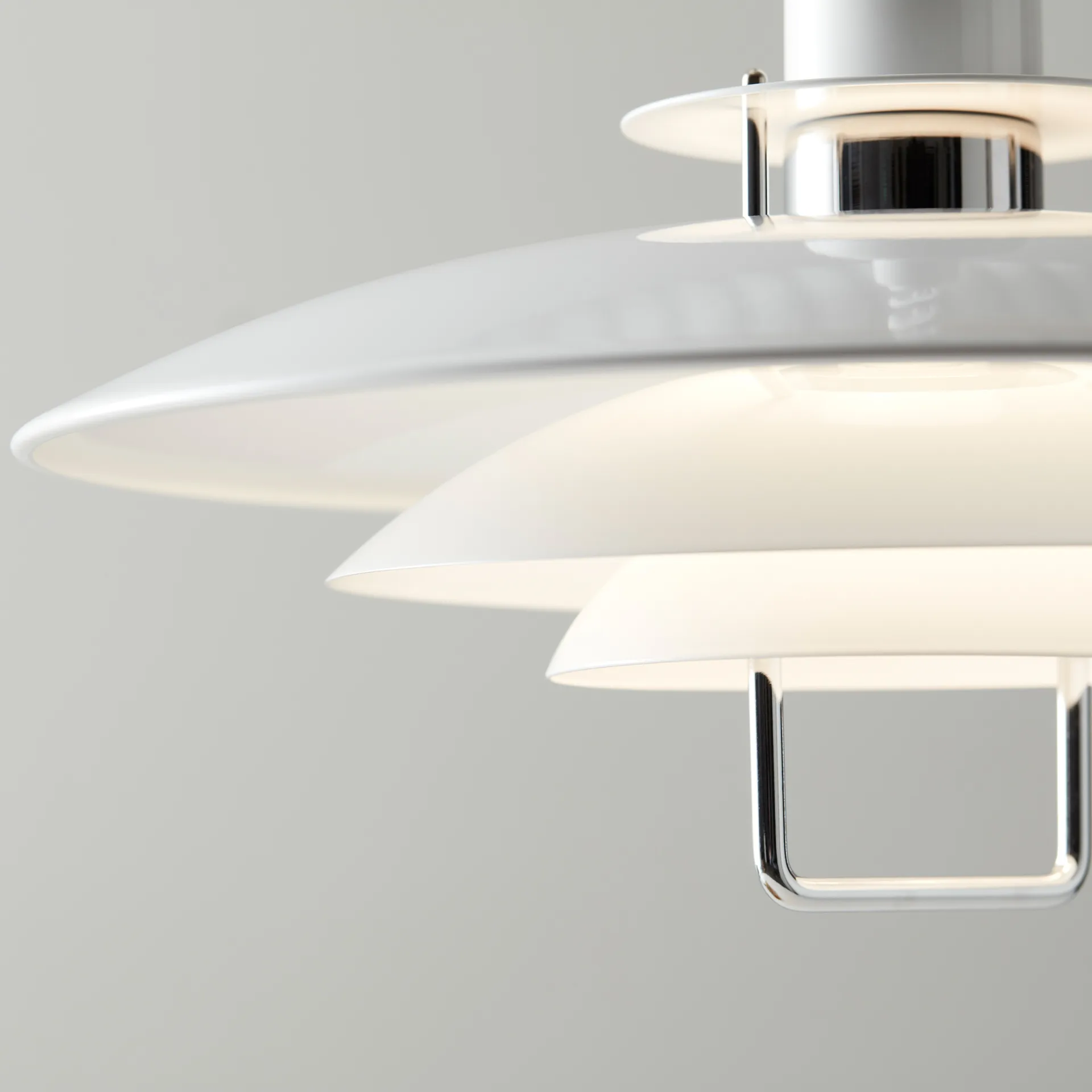 Lámpara colgante Primus II Ø43 cm, blanco-cromo Belid