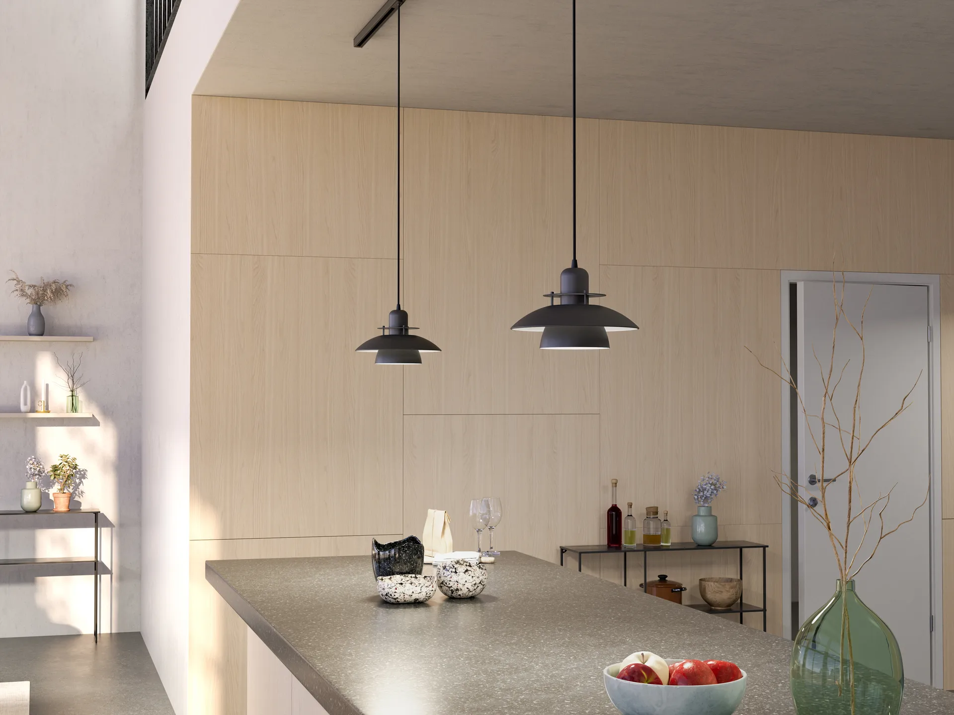 Lámpara colgante Primus IV Ø28 cm, Negro mate Belid