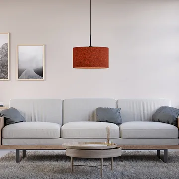 Lámpara colgante Soft Ø40 cm - lana rojo óxido - Belid