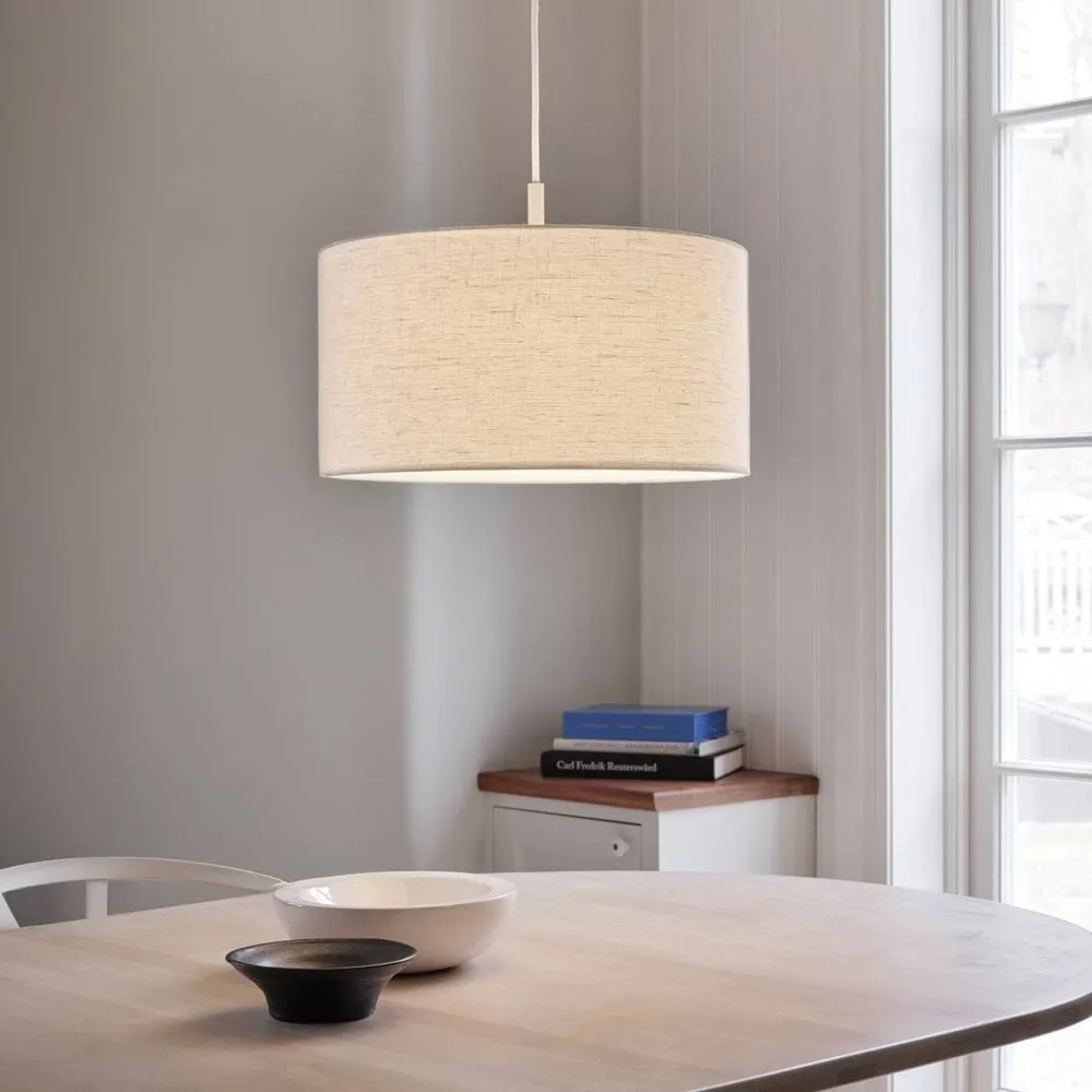 Lámpara colgante Soft Ø40 cm, Lino blanco-sand, Ø44 cm Belid