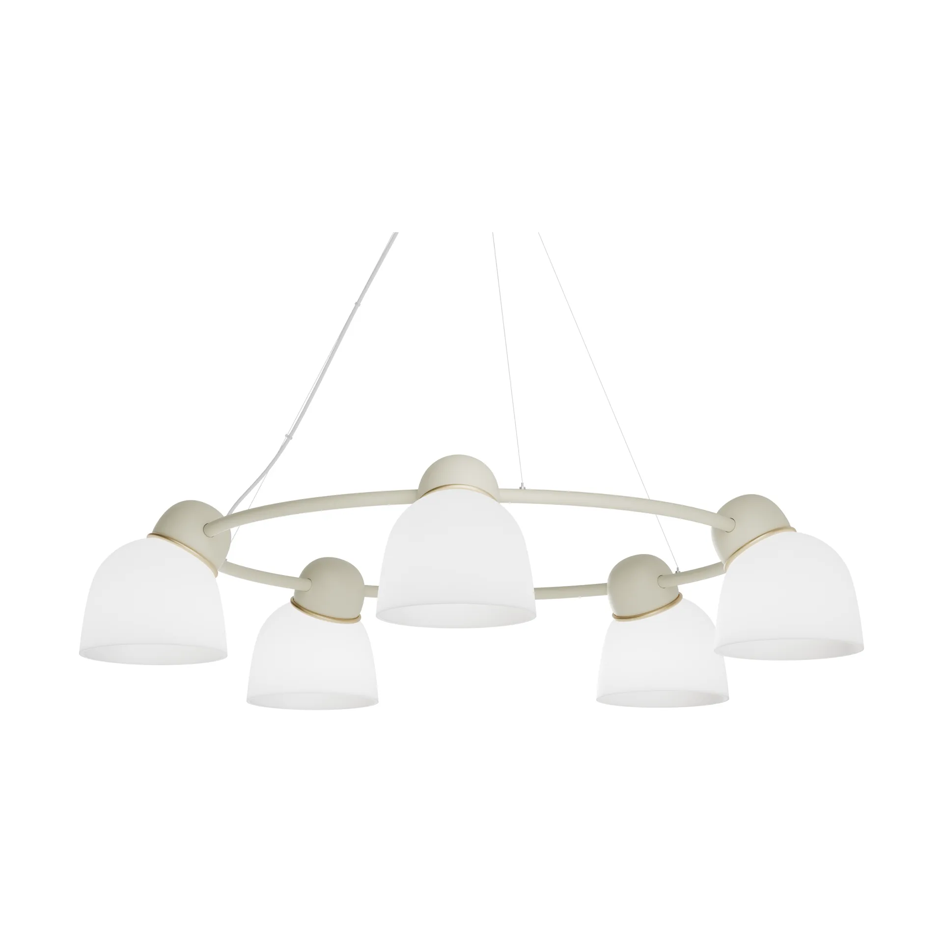 Lámpara de araña Bird Ø95,3 cm, Arena-latón-vidrio opalino Belid