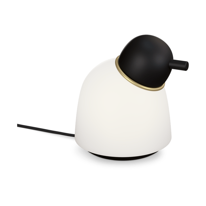 Lámpara de mesa Bird 21,5 cm - Negro-latón-vidrio opalino - Belid