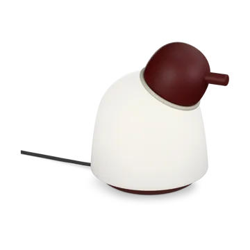Lámpara de mesa Bird 21,5 cm - Rojo oscuro-sand-vidrio opalino - Belid