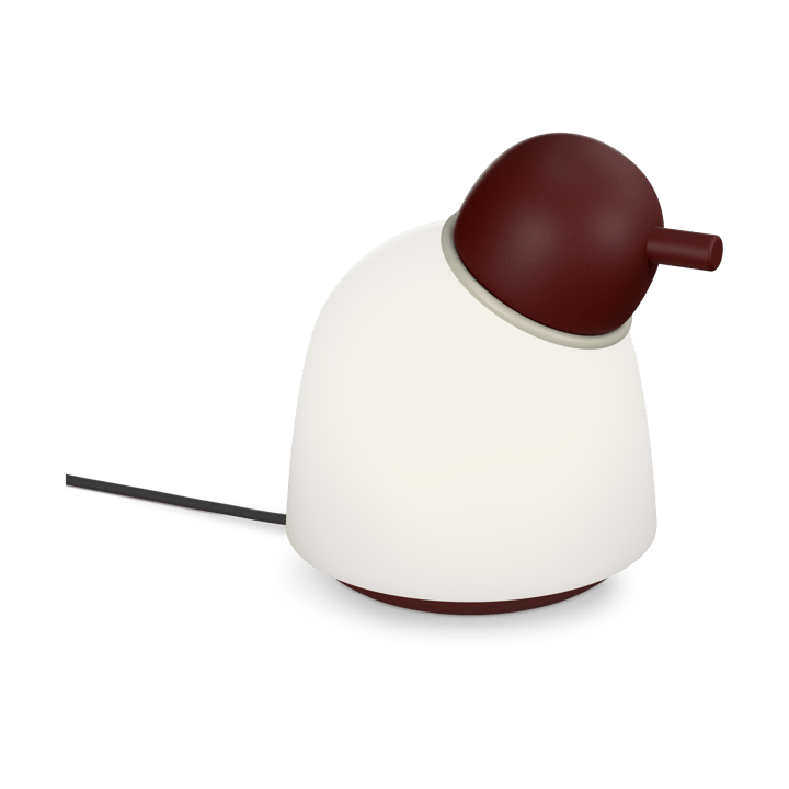 Lámpara de mesa Bird 21,5 cm - Rojo oscuro-sand-vidrio opalino - Belid