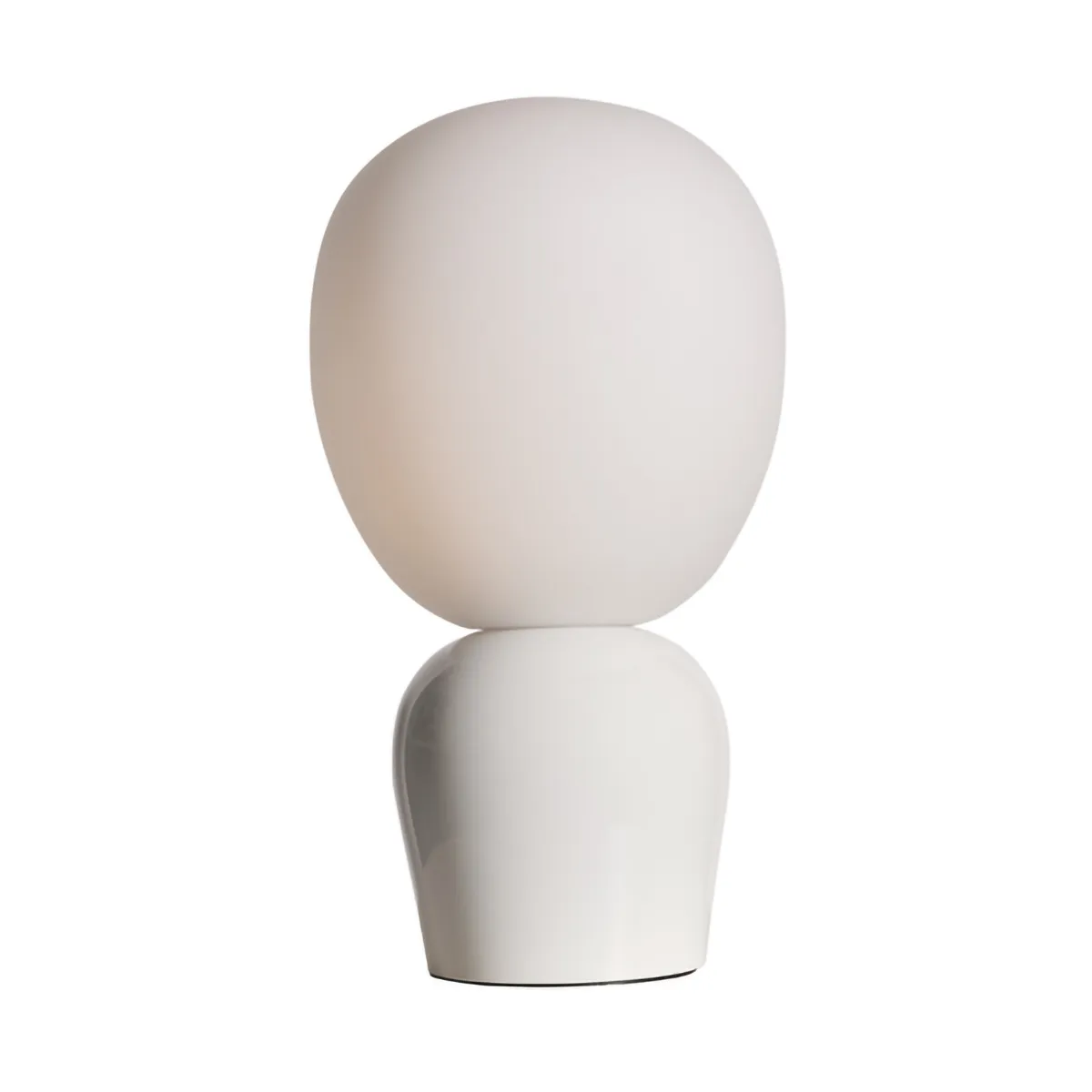 Lámpara de mesa Buddy vidrio opal, Blanco brillante Belid