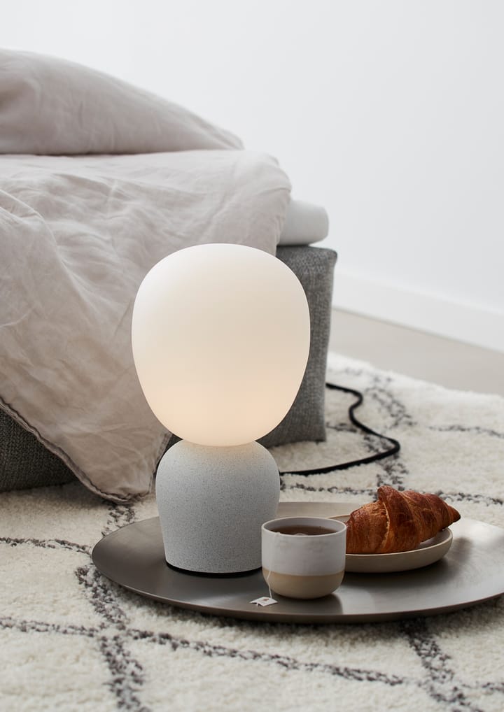 Lámpara de mesa Buddy vidrio opal, concha Belid