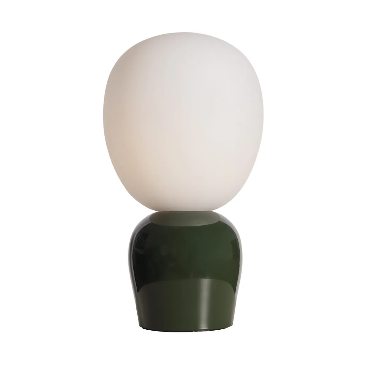 Lámpara de mesa Buddy vidrio opal, Verde bosque brillante Belid