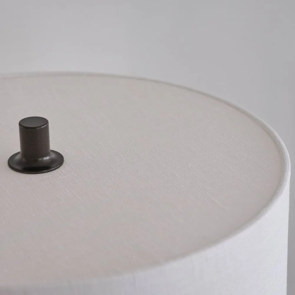 Lámpara de mesa Soft, Lino blanco-bronce metálico, Ø34x64 cm Belid