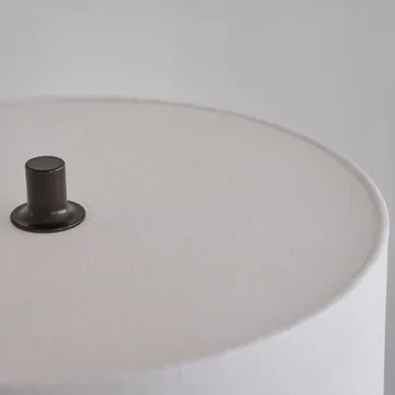 Lámpara de mesa Soft - Lino blanco-bronce metálico, Ø34x64 cm - Belid