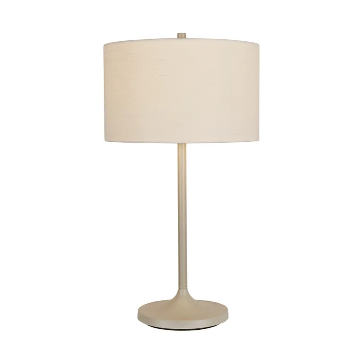 Lámpara de mesa Soft - Lino blanco-sand, Ø34x64 cm - Belid