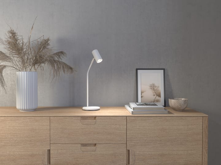 Lámpara de mesa Tyson Ø5,5 cm, blanco con estructura Belid
