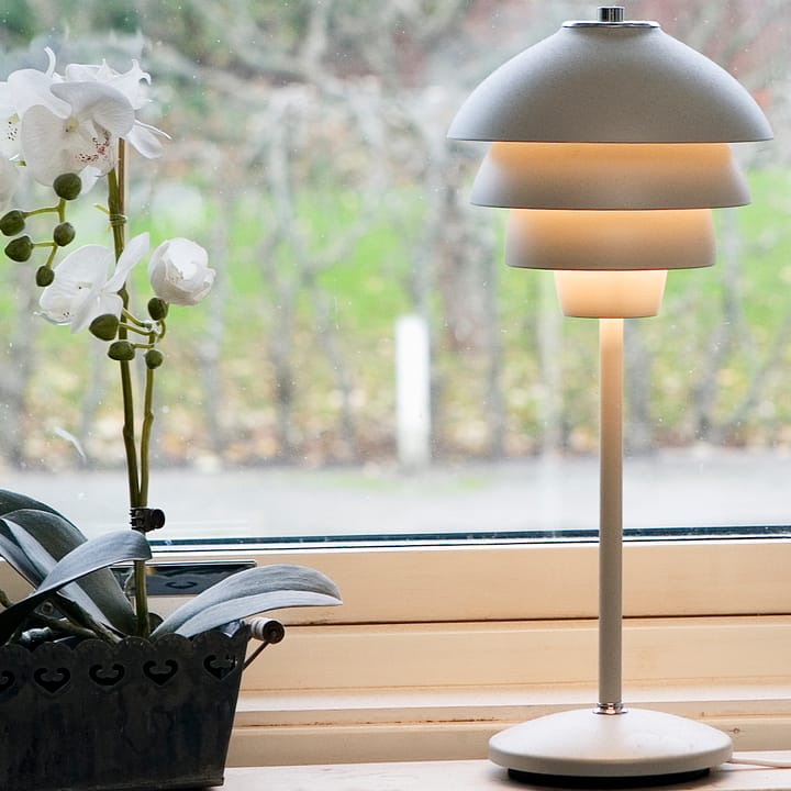 Lámpara de mesa Valencia Ø18 cm, blanco mate Belid