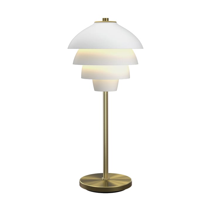Lámpara de mesa Valencia 41 cm, Blanco mate-latón Belid