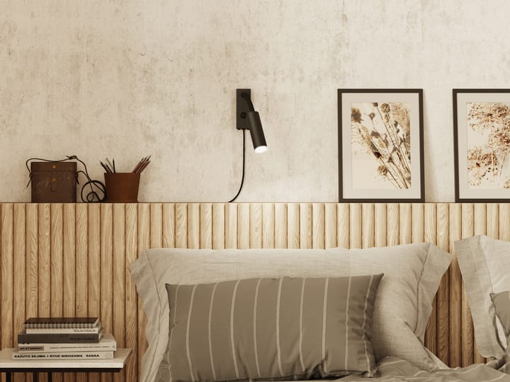 Lámpara de pared Cato Slim brazo flexible, negro mate Belid