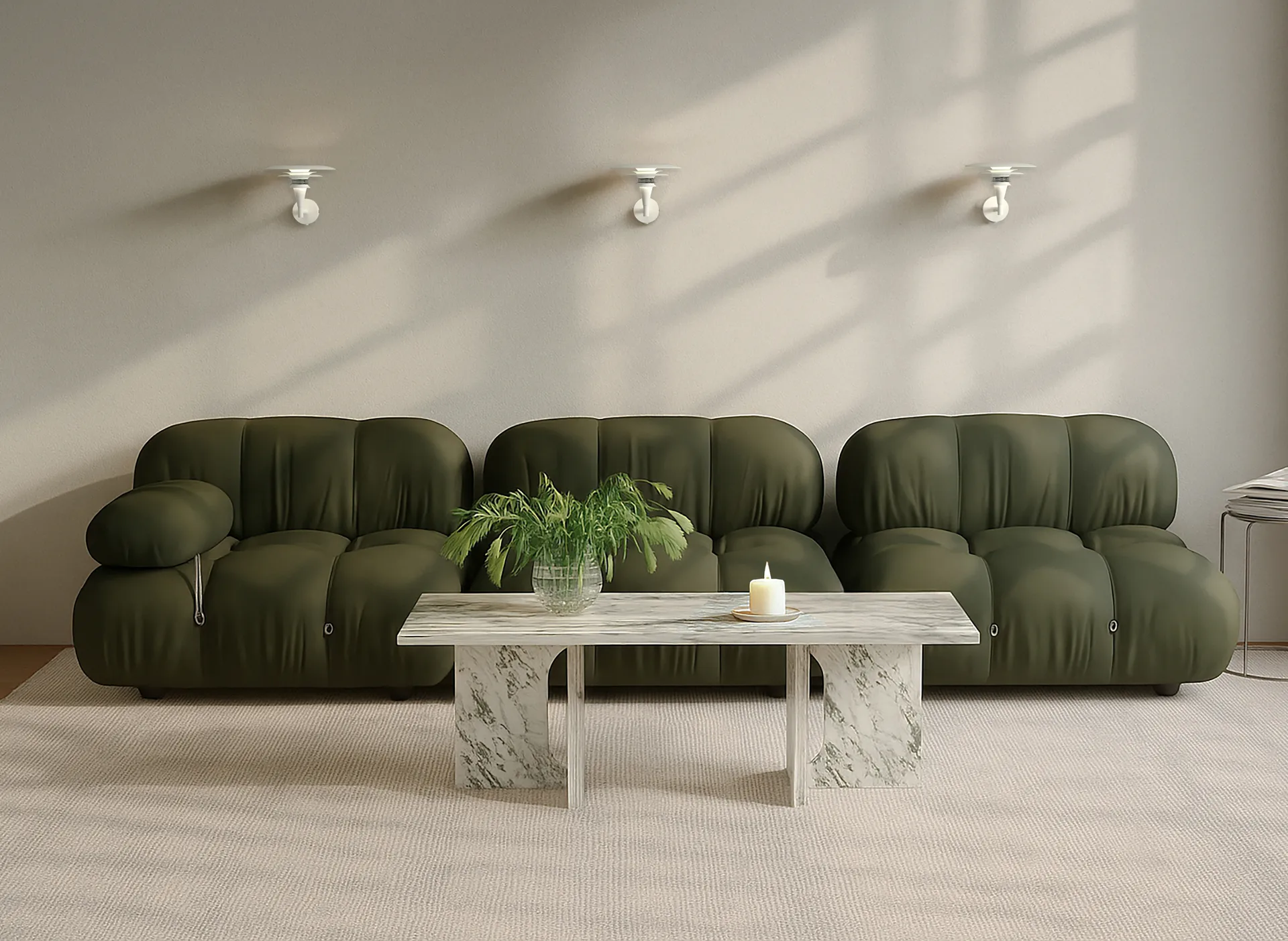 Lámpara de pared Diablo Ø20 cm, Blanco mate-cromo Belid