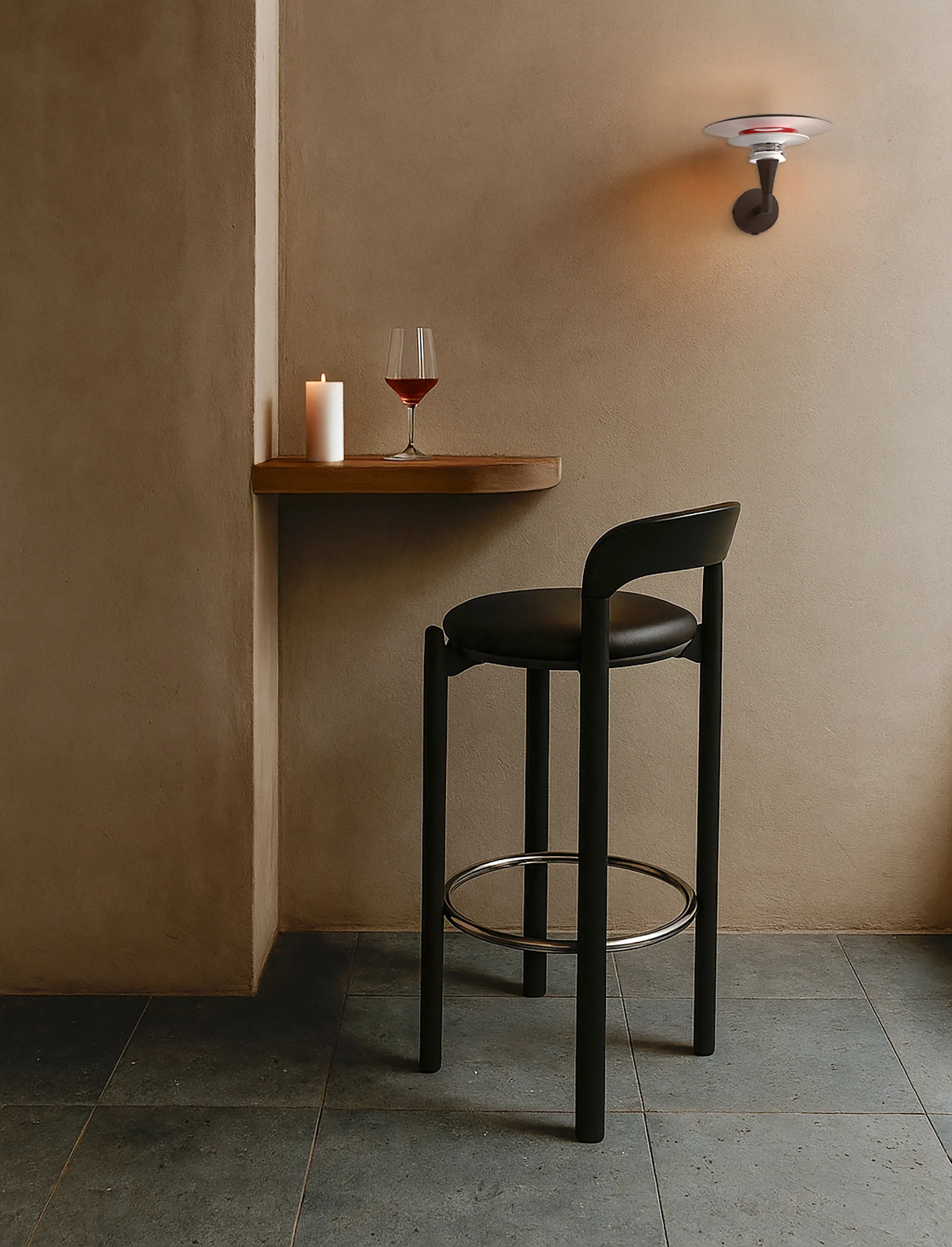 Lámpara de pared Diablo Ø20 cm, Negro mate-rojo brillante Belid