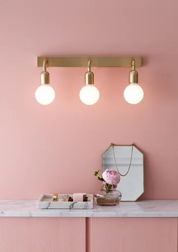 Lámpara de pared Regal 3 13,5 cm - latón cepillado - Belid