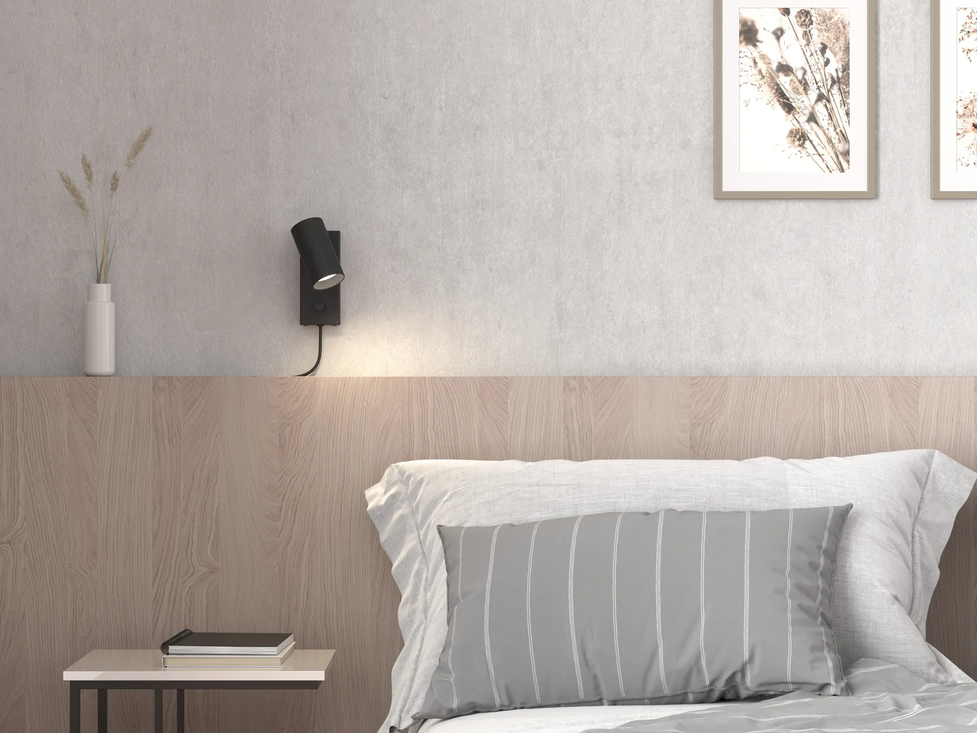 Lámpara de pared Tyson Ø5,5 cm, negro con estructura Belid