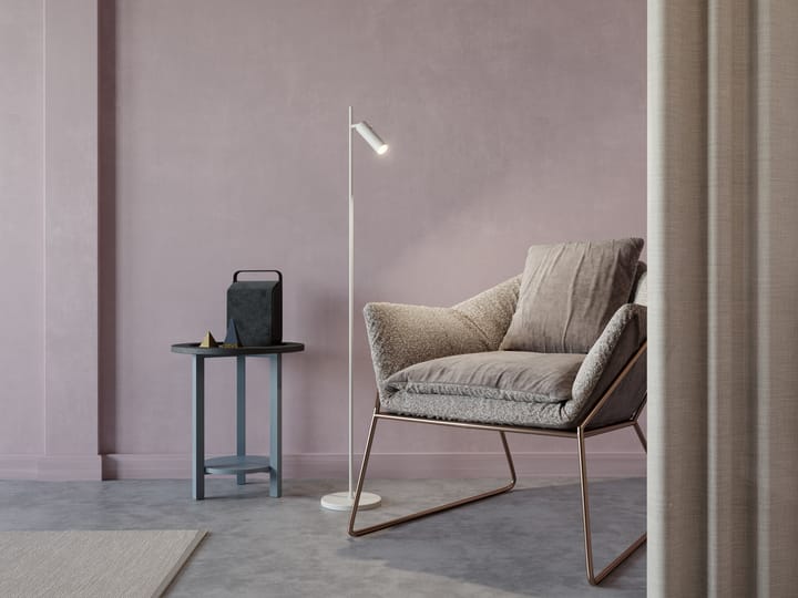 Lámpara de pie Cato Slim sencilla, Blanco mate-LED Belid