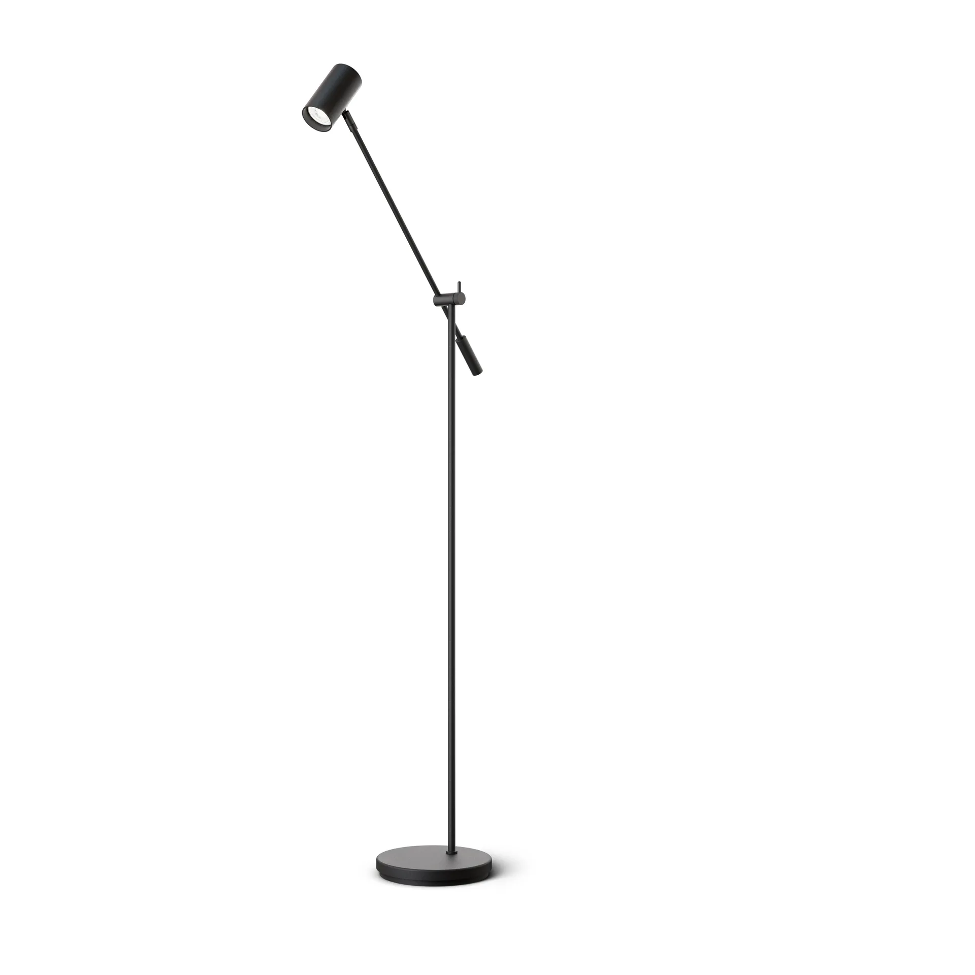 Lámpara de pie Tyson brazo basculante Ø19,8 cm, negro con estructura Belid