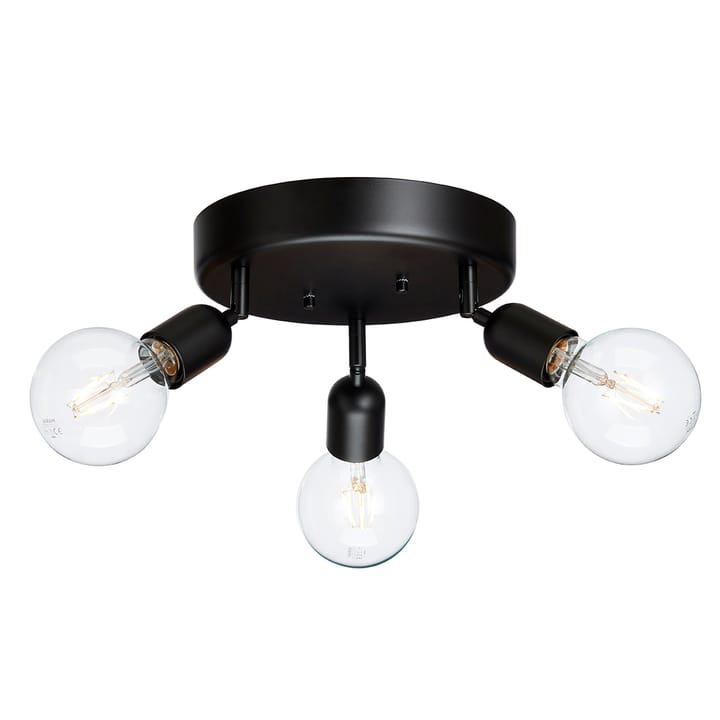 Lámpara de techo con 3 focos Regal redonda - negro mate - Belid