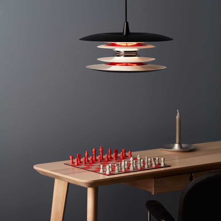 Lámpara de techo Diablo Ø40 cm, Negro mate-rojo brillante Belid