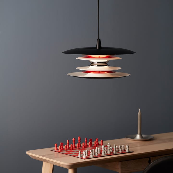 Lámpara de techo Diablo Ø50 cm, Negro mate-rojo brillante Belid