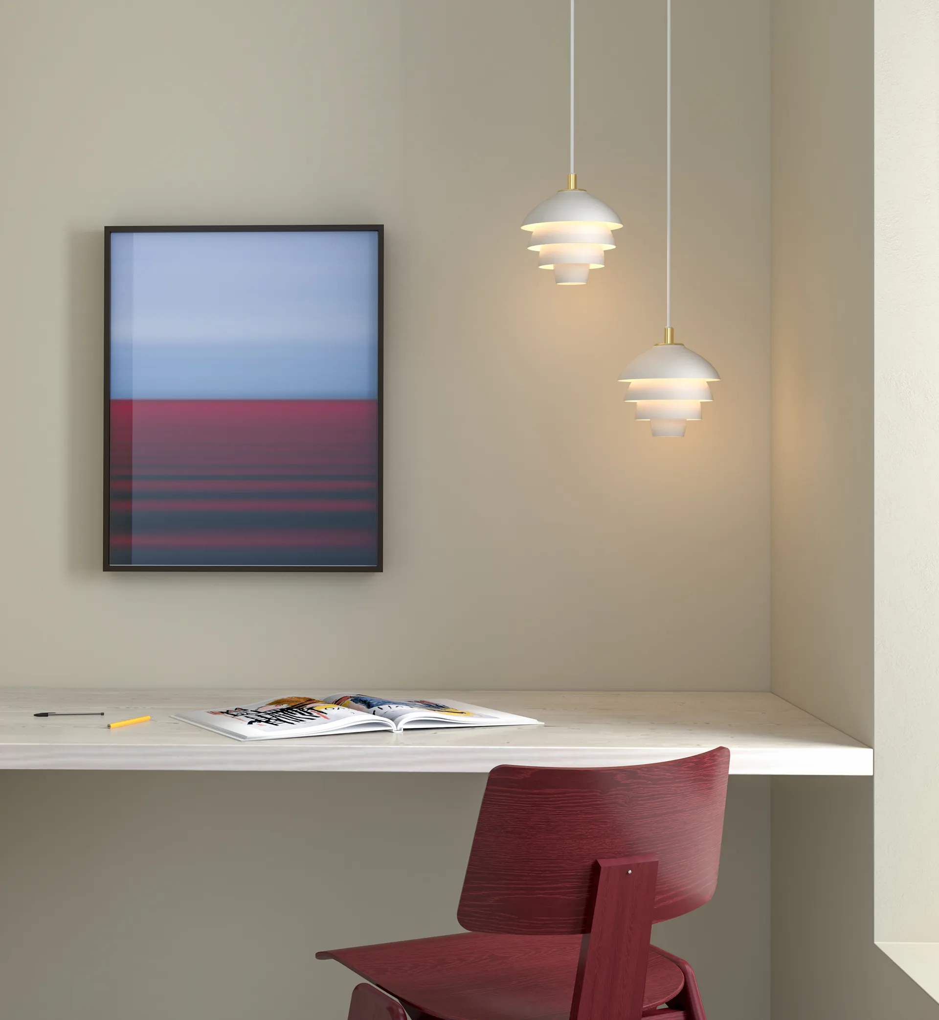 Lámpara de techo Valencia Ø18, Blanco mate-latón Belid