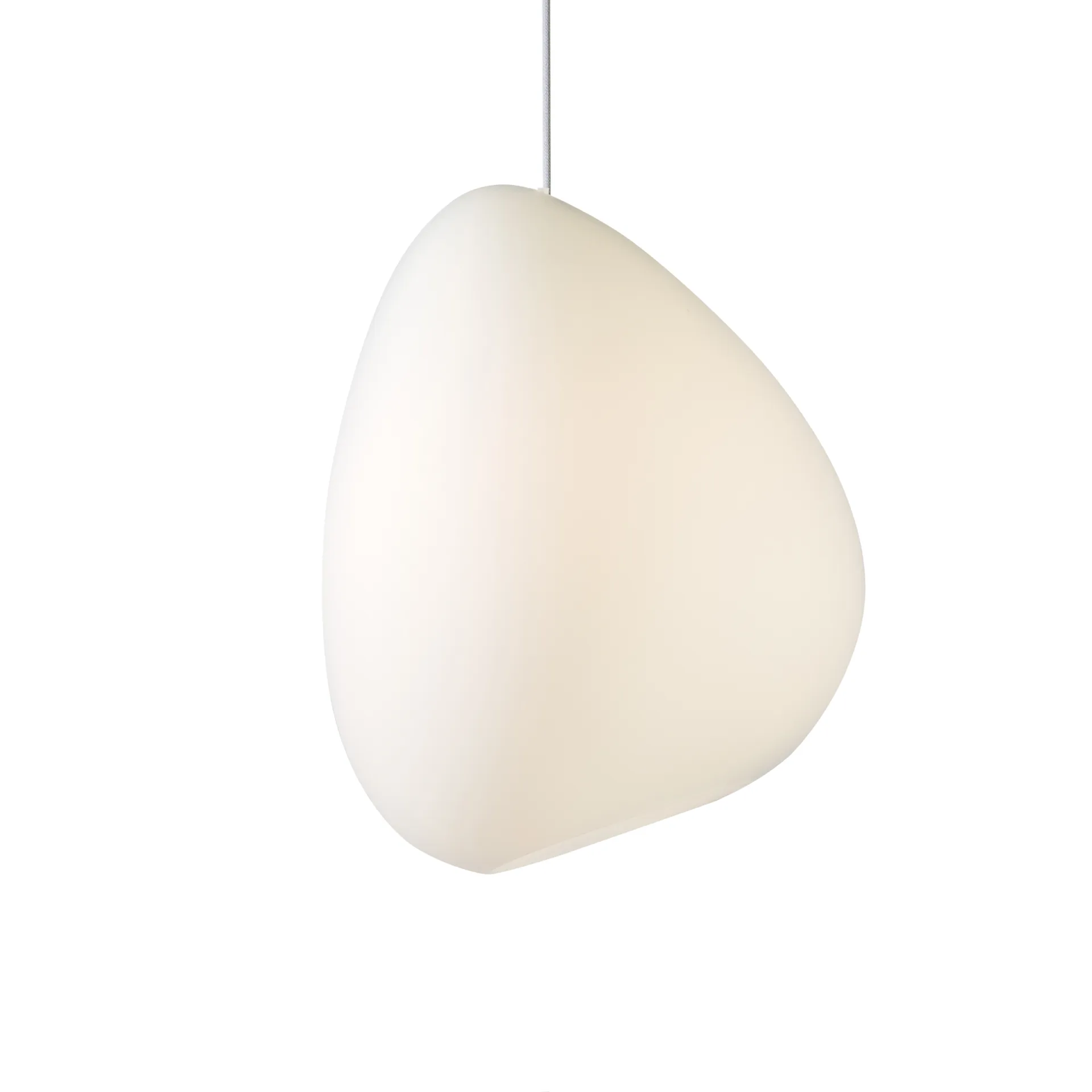 Ocean Lámpara de techo vidrio opal, cable textil blanco Belid