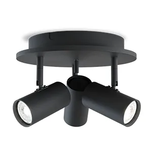 Plafón de 3 luces Tyson Ø25 cm, Negro Belid
