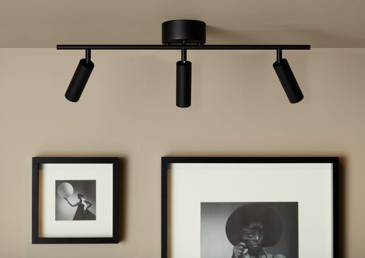 Riel techo Cato Slim 3 focos, negro mate-LED Belid
