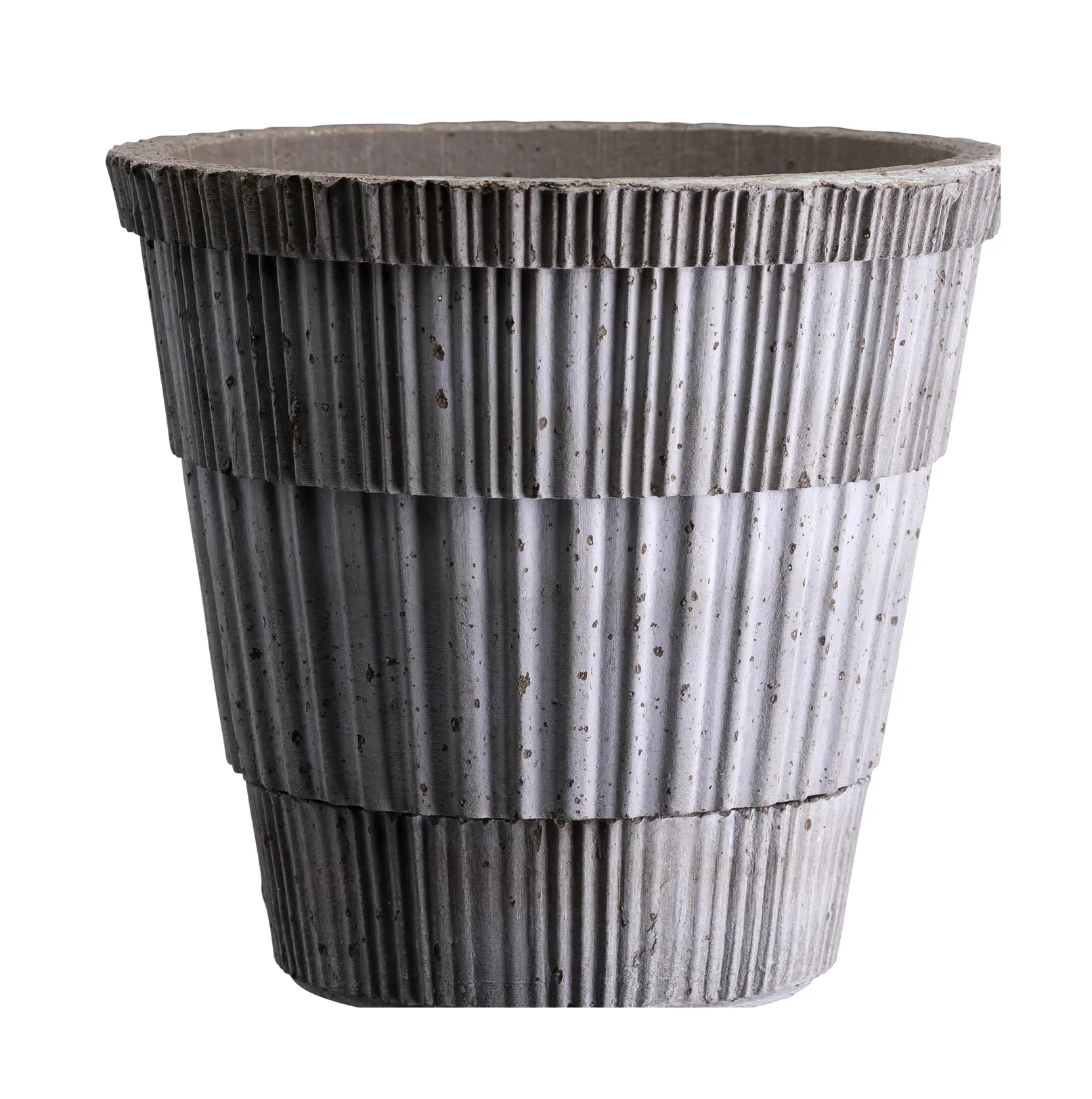 Maceta con plato Atlas raw, Grey, Ø14 cm Bergs Potter