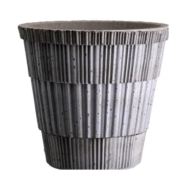 Maceta con plato Atlas raw - Grey, Ø14 cm - Bergs Potter