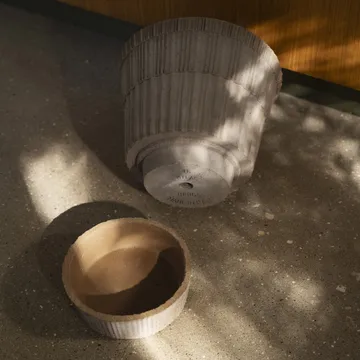 Maceta con plato Atlas raw - Grey, Ø14 cm - Bergs Potter