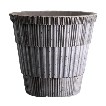 Maceta con plato Atlas raw - Grey, Ø18 cm - Bergs Potter