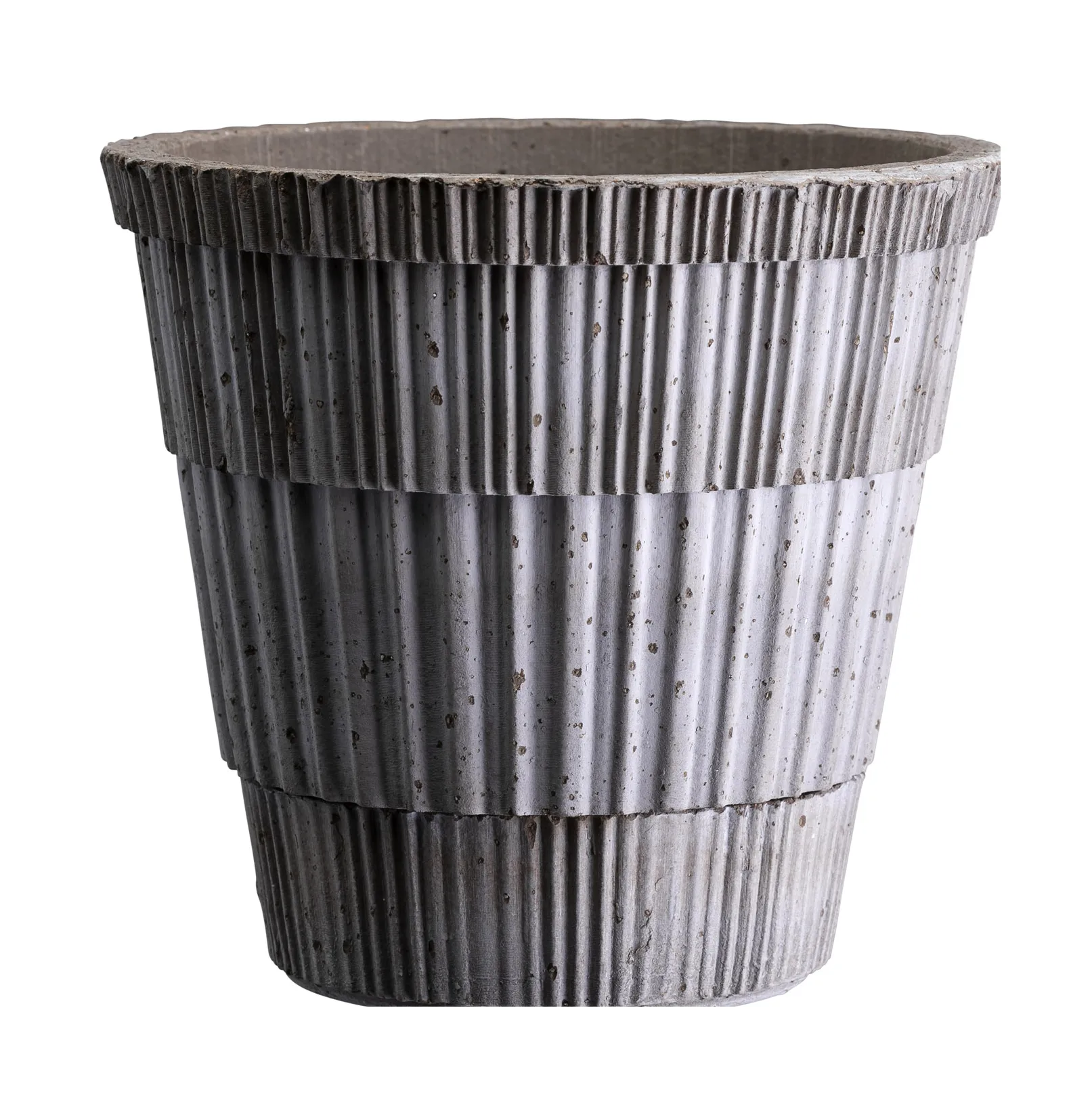 Maceta con plato Atlas raw, Grey, Ø21 cm Bergs Potter