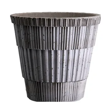 Maceta con plato Atlas raw - Grey, Ø21 cm - Bergs Potter