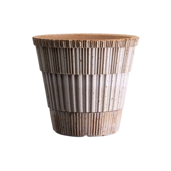 Maceta con plato Atlas raw - Rosa, Ø14 cm - Bergs Potter