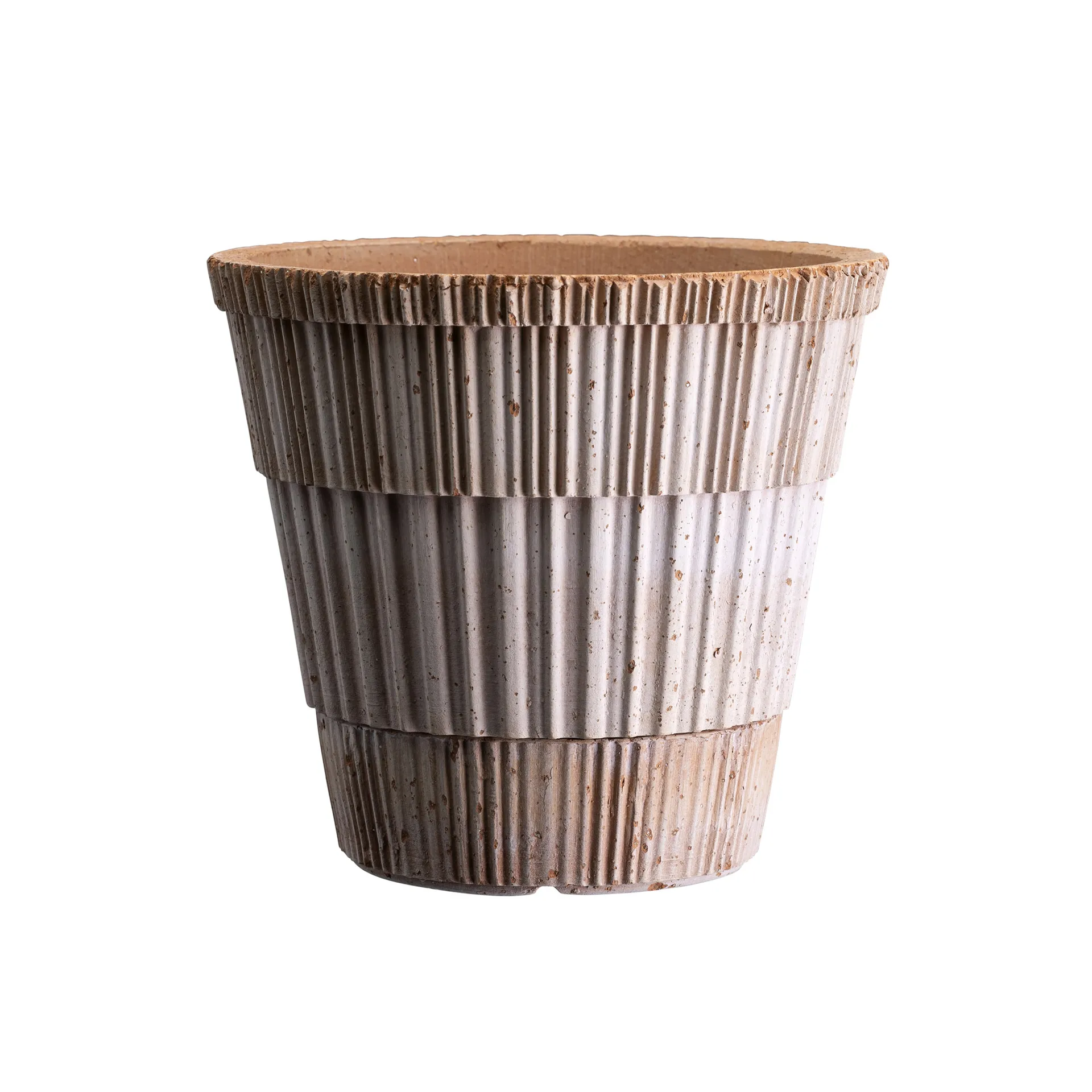 Maceta con plato Atlas raw, Rosa, Ø25 cm Bergs Potter