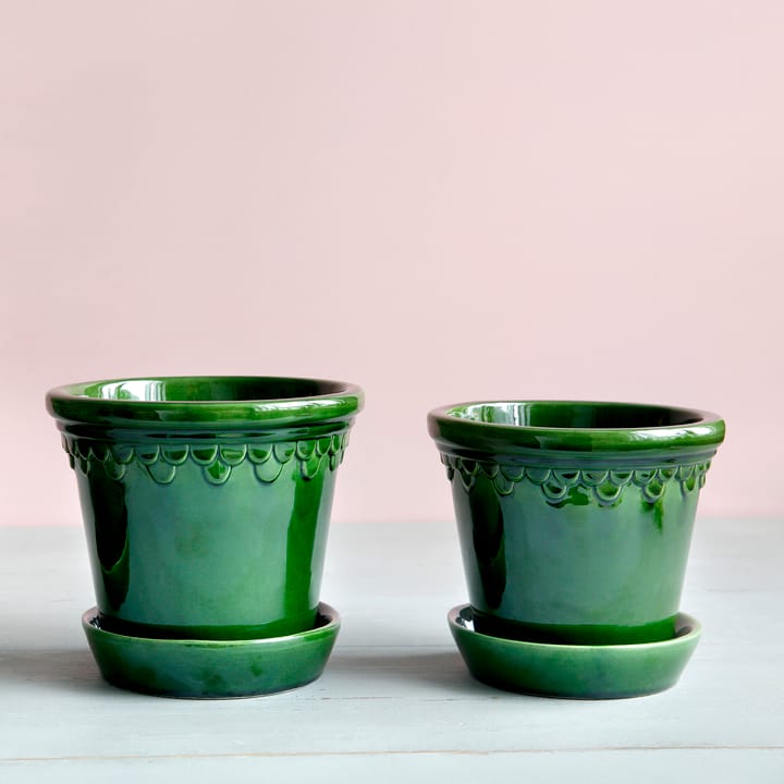 Maceta Copenhagen esmaltada Ø16 cm, verde Bergs Potter