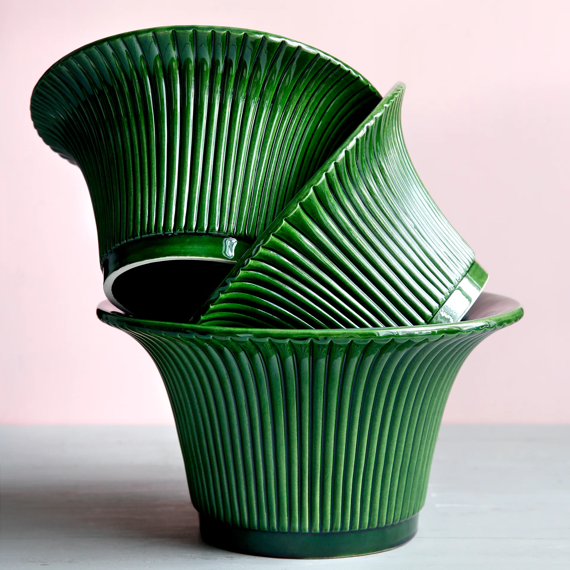 Maceta Daisy esmaltada Ø25 cm, verde Bergs Potter