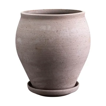 Maceta Delphi con plato, 2 piezas - Gris, Ø20 cm - Bergs Potter