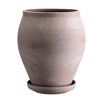 Maceta Delphi con plato, 2 piezas - Gris, Ø22 cm, alto - Bergs Potter