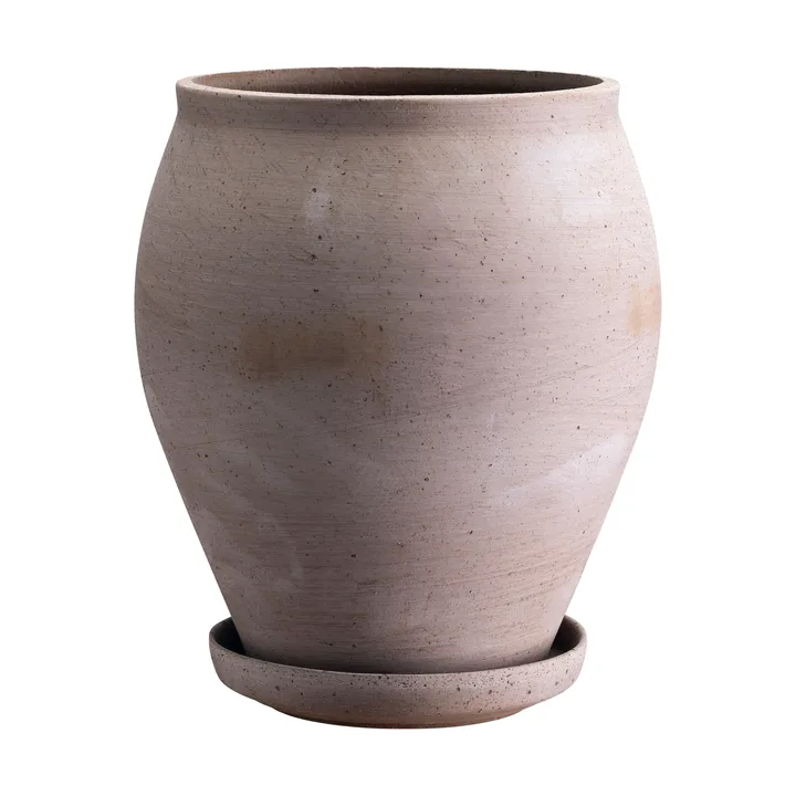 Maceta Delphi con plato, 2 piezas - Gris, Ø22 cm, alto - Bergs Potter