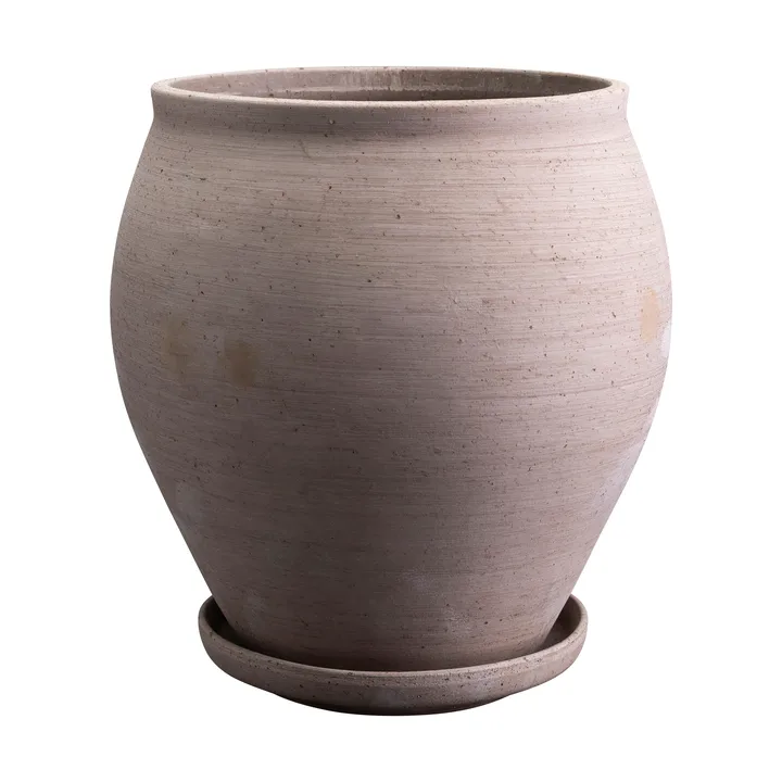 Maceta Delphi con plato, 2 piezas - Gris, Ø26 cm - Bergs Potter