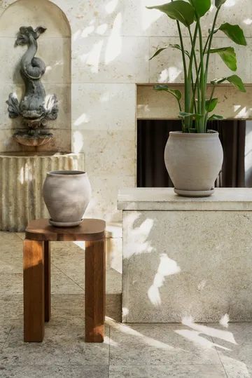 Maceta Delphi con plato, 2 piezas - Gris, Ø26 cm - Bergs Potter