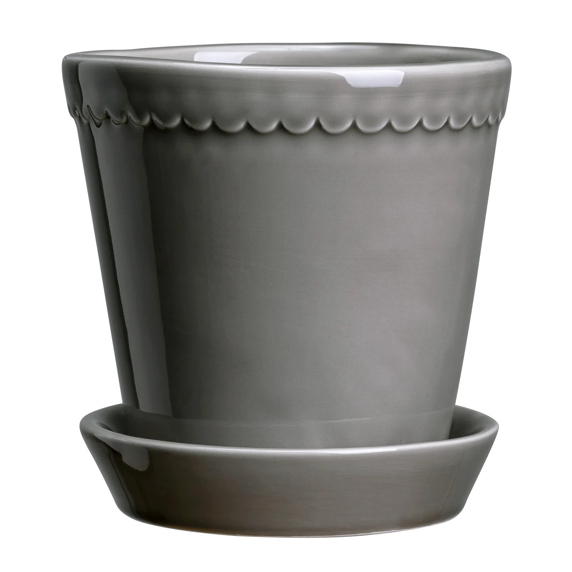 Maceta esmaltada Helena Ø14 cm, Pearl grey Bergs Potter
