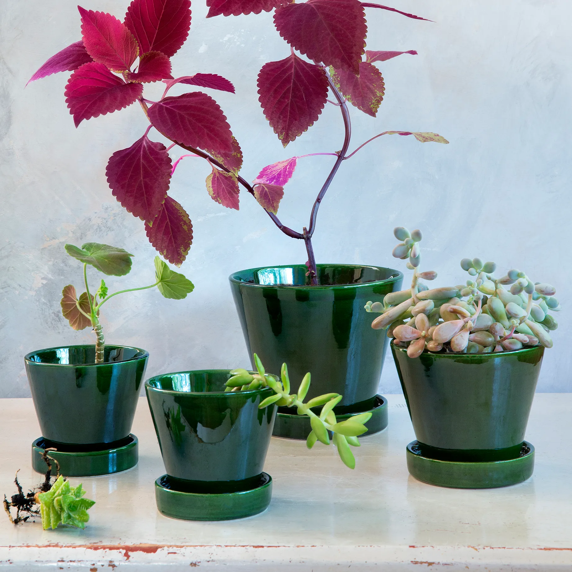 Maceta esmaltada Julie Ø11 cm, Green emerald Bergs Potter