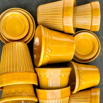 Maceta esmaltada Københavner - Amarillo, Ø18 cm - Bergs Potter